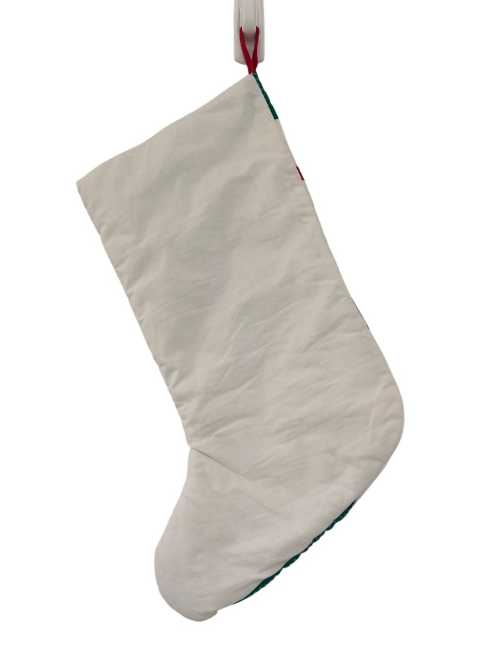 Handmade Quilted Christmas Stocking Floral Appliqué Red Green - Picture 5 of 9
